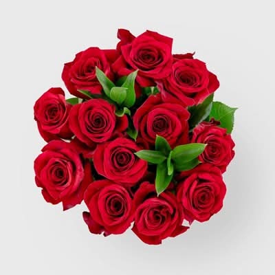 Good Little Garden Fresh Cut Vibrant Roses, Red (12 ct)