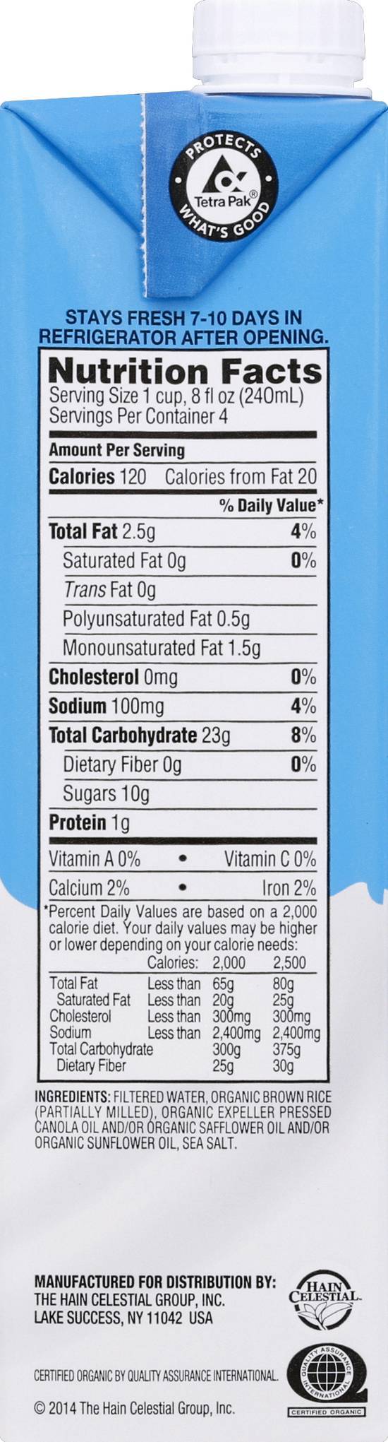 Rice Dream Organic Rice Milk Drink (32 fl oz) (original)