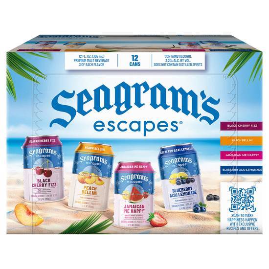 Seagram's Escapes Malt Beverage Variety pack Beer (12 pack, 12 fl oz) (assorted)