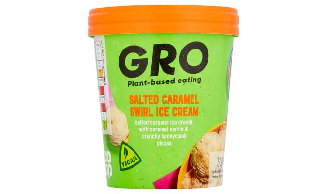 Co-op GRO Salted Caramel Swirl Ice Cream 500ml