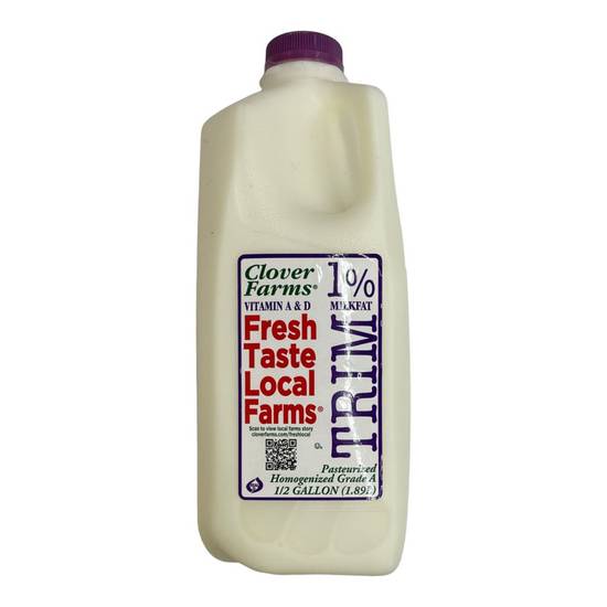 Clover Farms Trim 1% Milkfat Milk (0.5 gal)