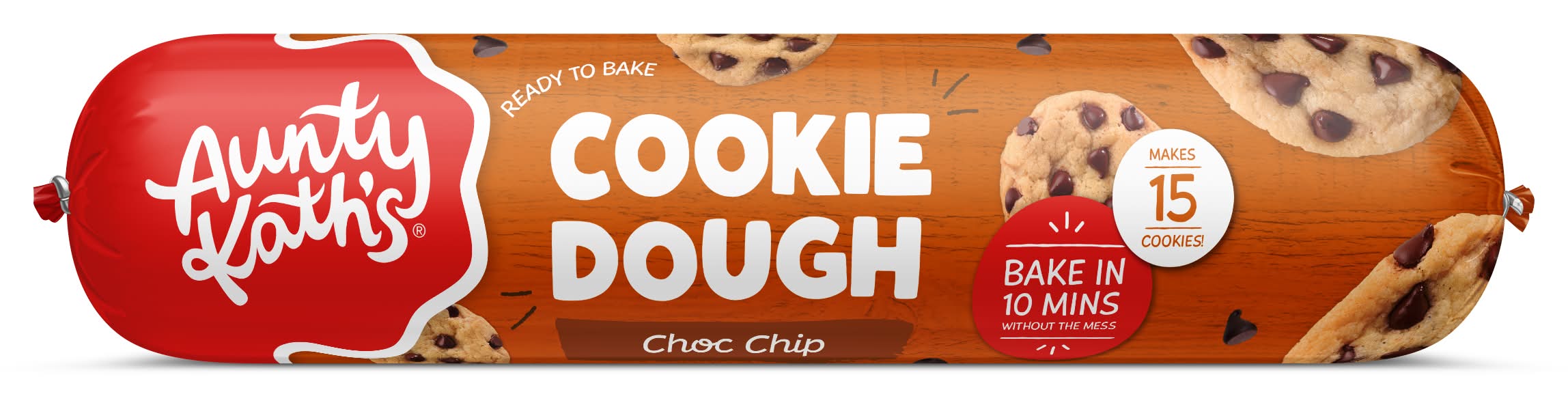 Aunty Kath's Cookie Dough, Choc Chip (450g, 15 pack)