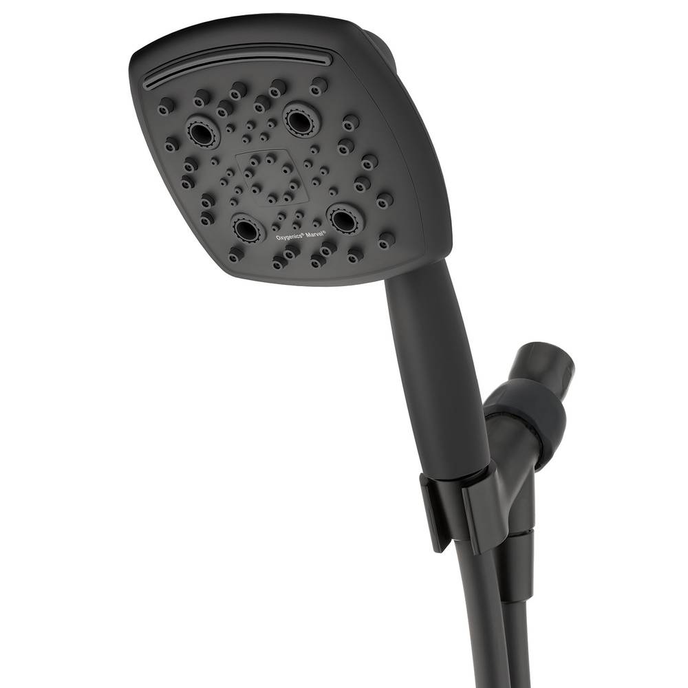 Oxygenics Marvel Matte Black 4.88-in Square Handheld Shower Head 1.8-GPM (6.8-LPM) | 55274