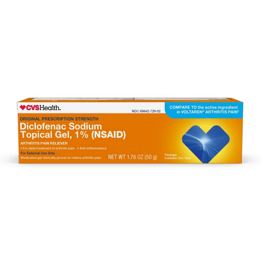 CVS Health Arthritis Pain Relief Diclofenac Sodium Topical Gel 1%, 1.76 OZ
