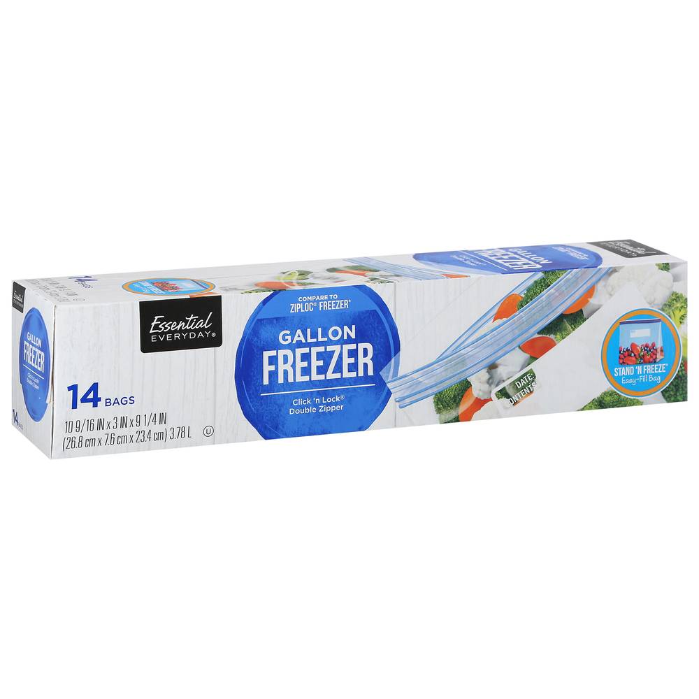 Essential Everyday Double Zipper Gallon Freezer Bags