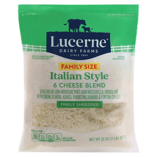 Lucerne Dairy Farms Family Size Italian Style Finely Shredded 6 Cheese Blend