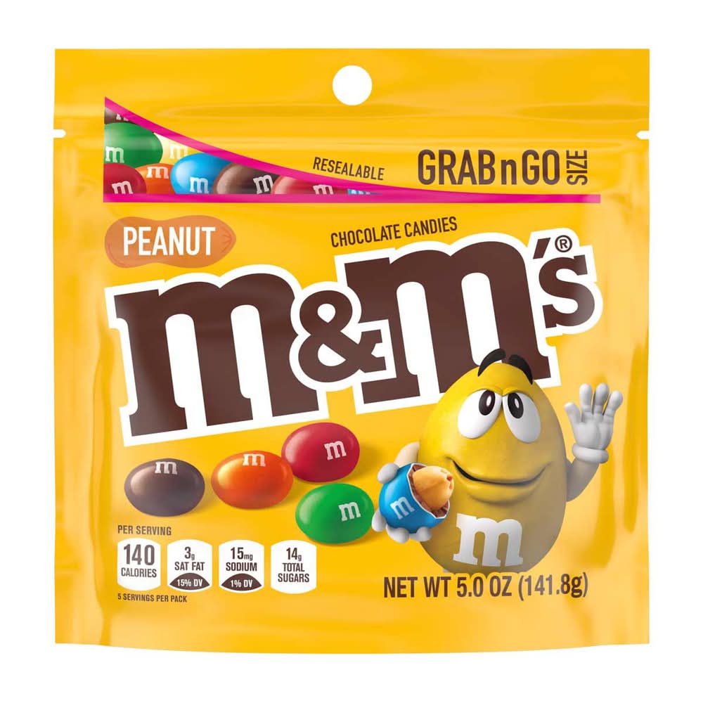 M&M's'S Peanut Milk Chocolate Candy Grab N Go Size 5 Oz