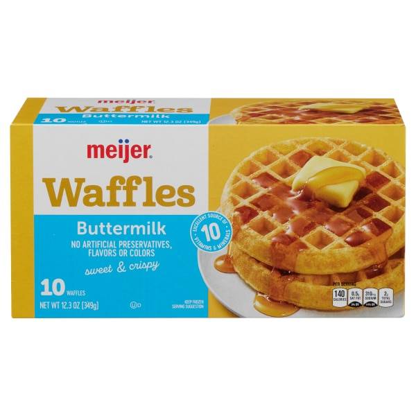 Meijer Buttermilk Frozen Waffles, 10 Count (12.3 oz)