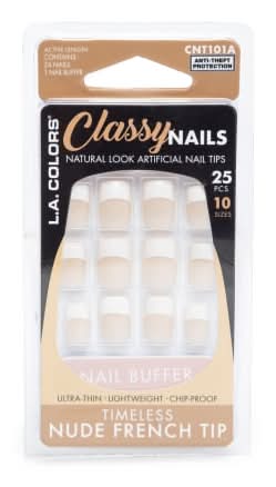 L.A. Colors® Nude French Tip Artificial Nail Tips 25-Piece Nail Kit