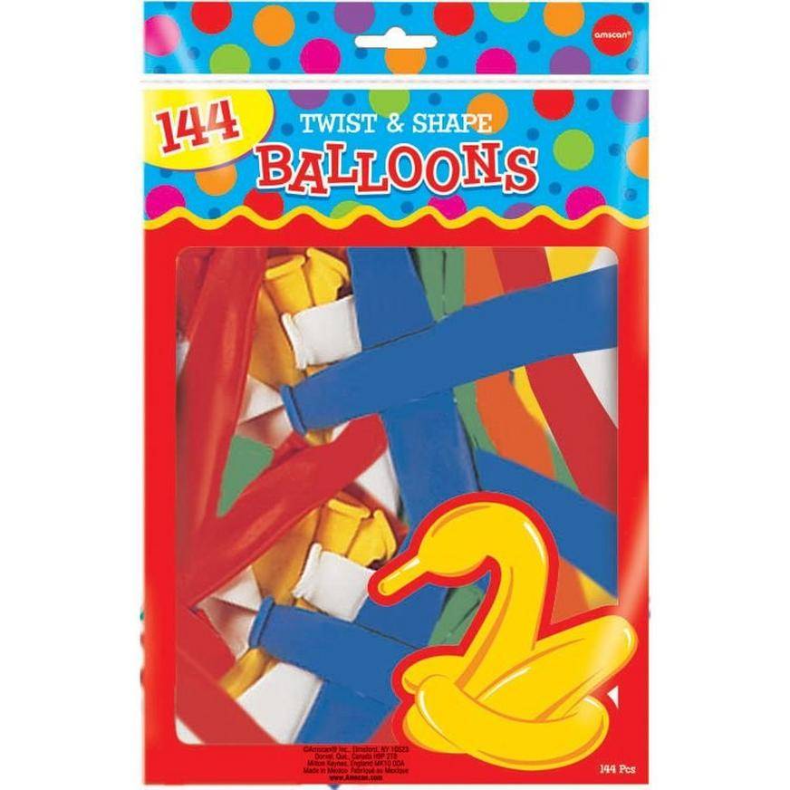 Party City Uninflated Animal Twist Shape Balloons (unisex/rainbow/multicolor)