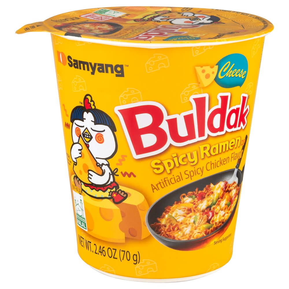 Samyang Buldak Cheese Ramen Cup, Spicy Chicken (2.46 oz)
