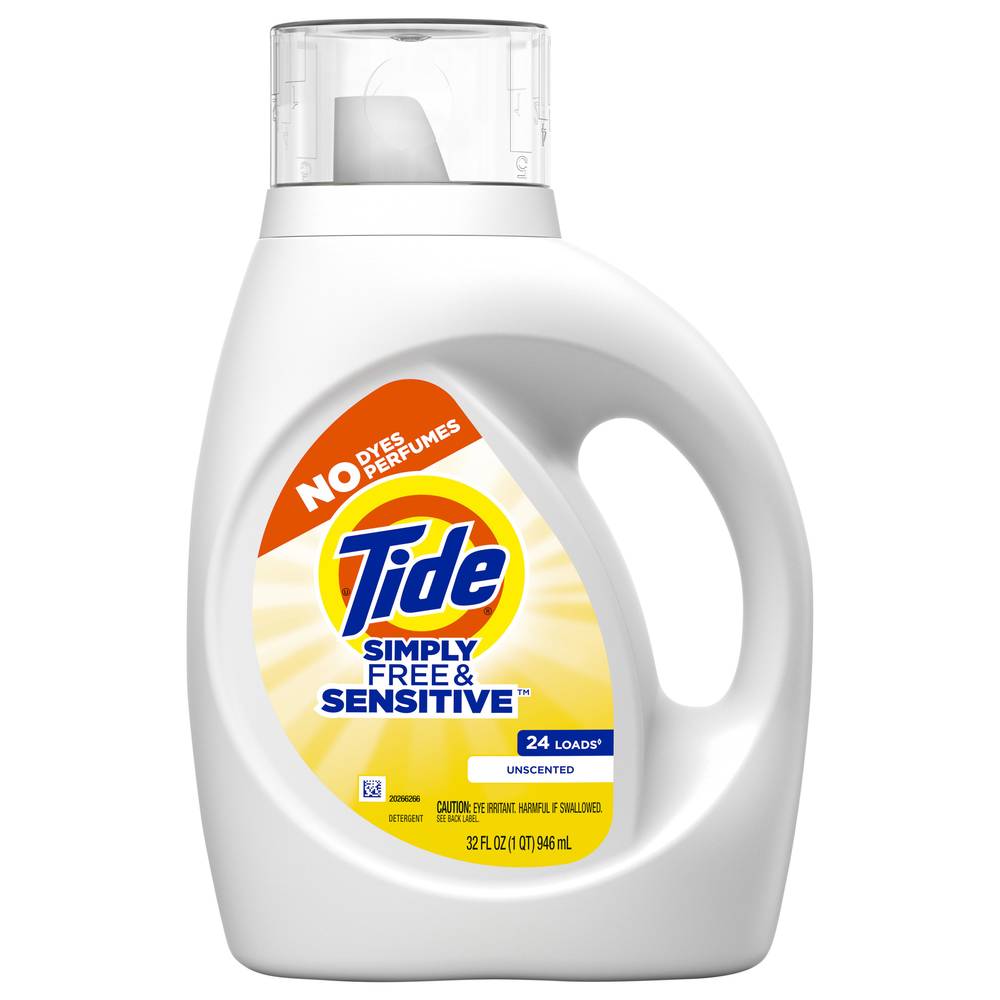 Tide Simply Liquid Laundry Detergent Free & Sensitive 24 Loads