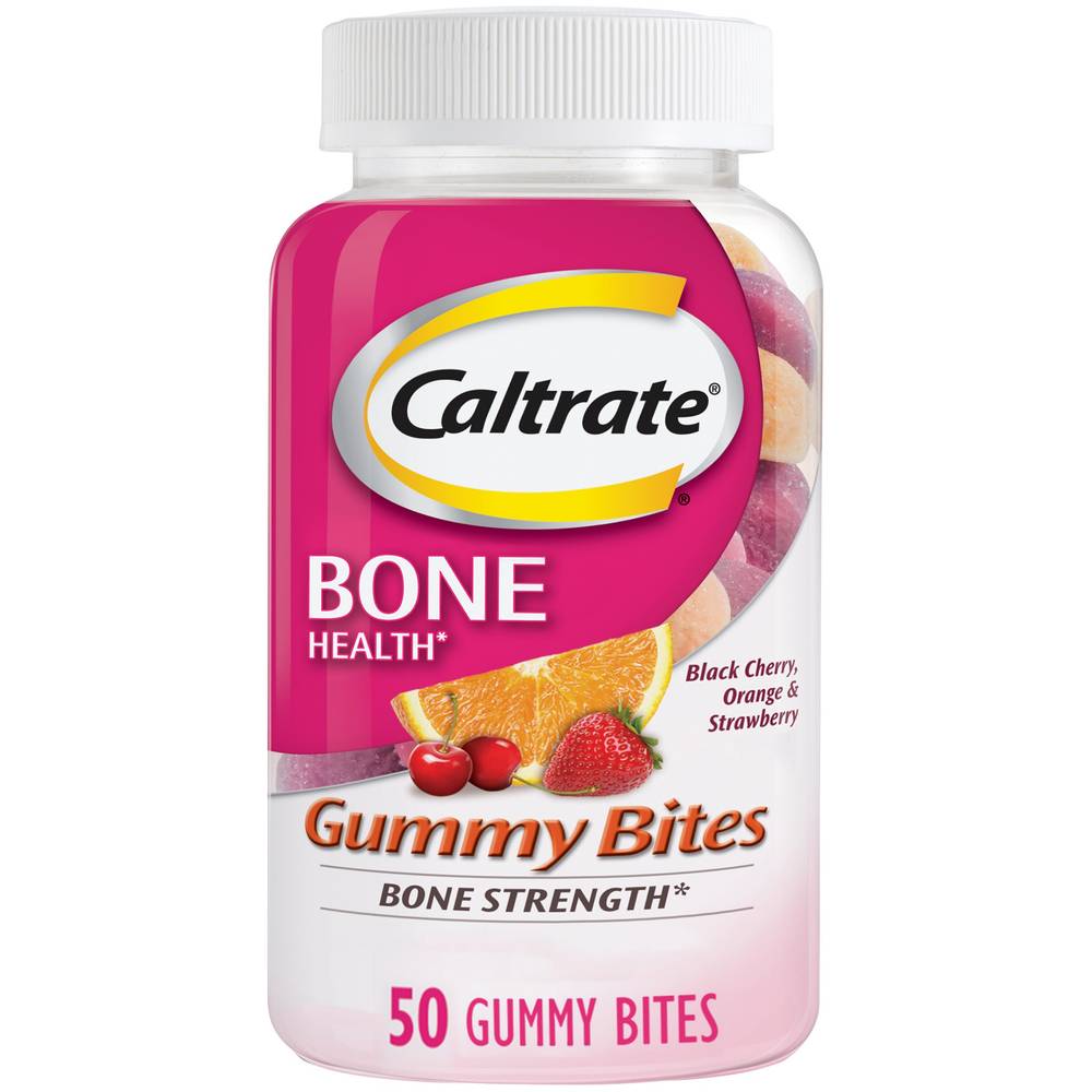 Caltrate Bone Health Gummy Bites Calcium Supplement 500 Mg, 50 Ct