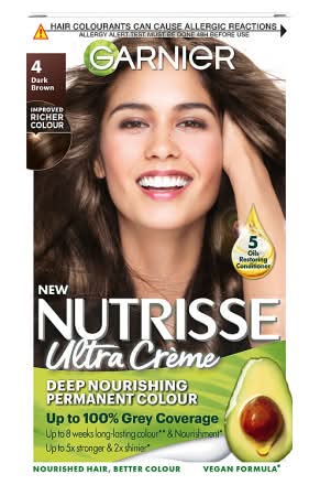 Garnier Nutrisse 4 Dark Brown Permanent Hair Dye