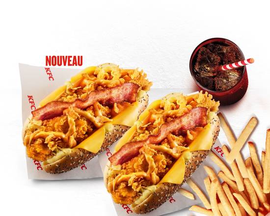 MENU DOUBLE CRISPY HOT DOG CHEESE & BACON