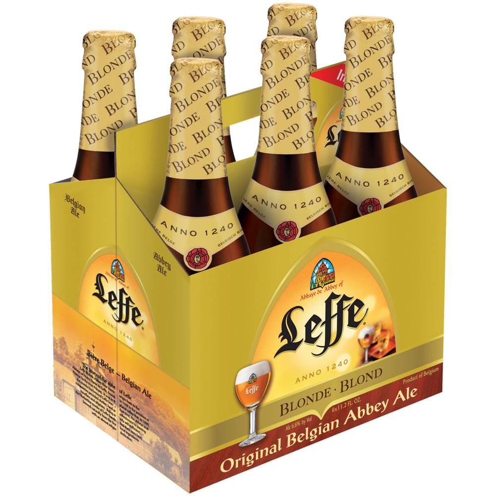 Leffe Original Belgian Blonde Abbey Ale Beer (6 x 11.2 fl oz)