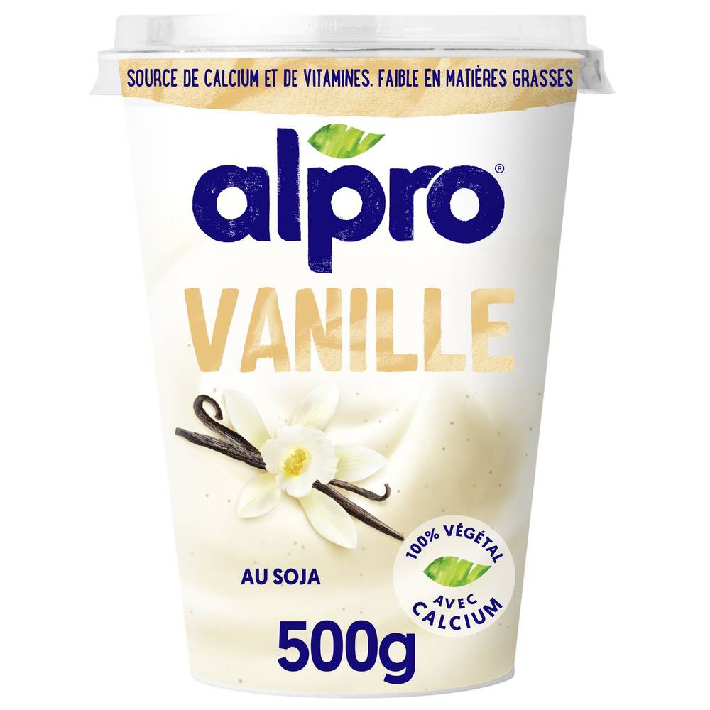 Dessert végétal soja vanille ALPRO - le pot de 500g