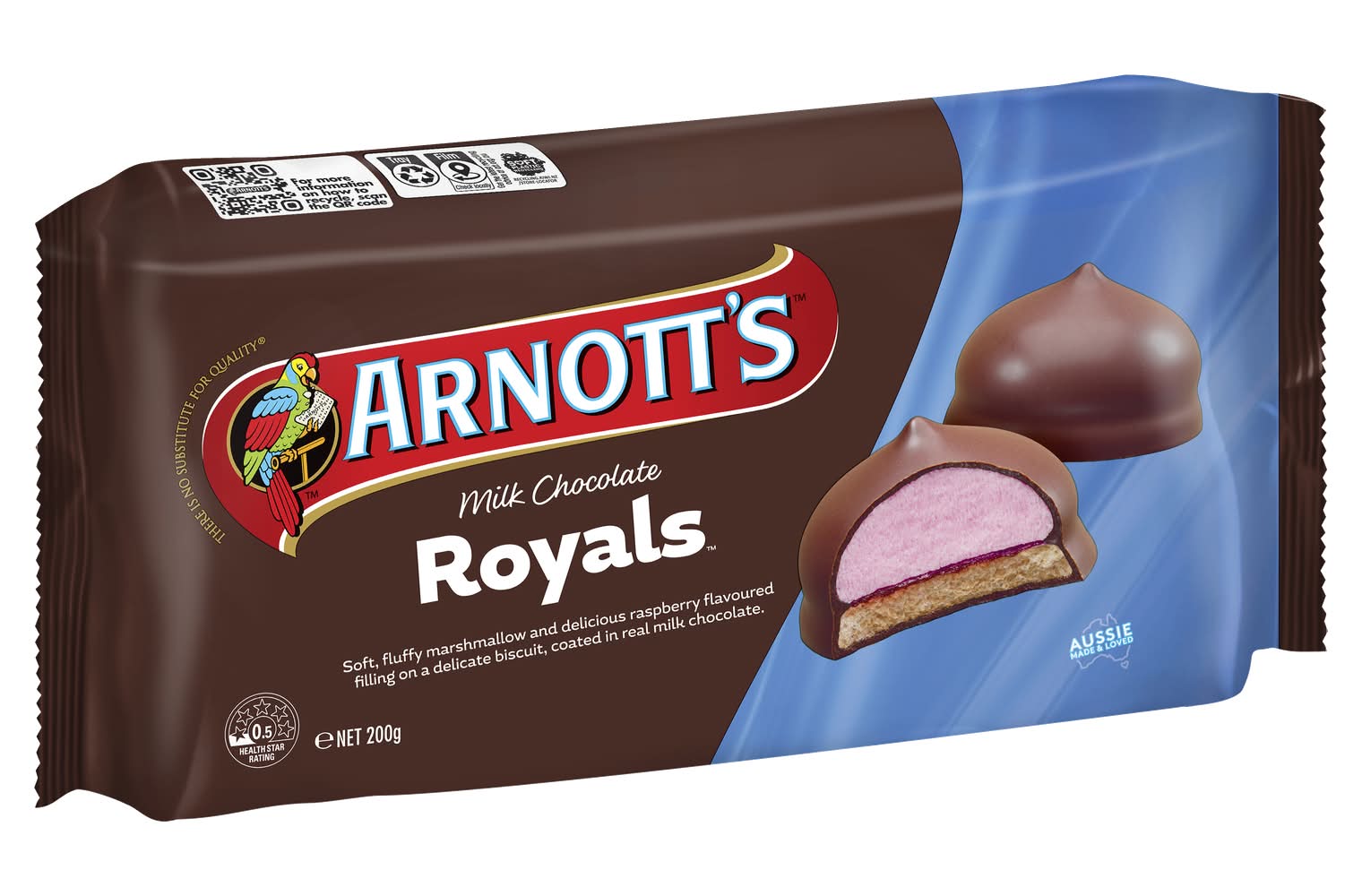 Arnott's Royals Milk Chocolate Biscuits, Raspberry (200g)