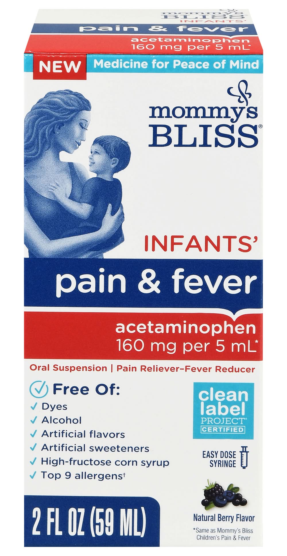 Mommy's Bliss Infants Acetaminophen Pain & Fever, Berry (2 fl oz)