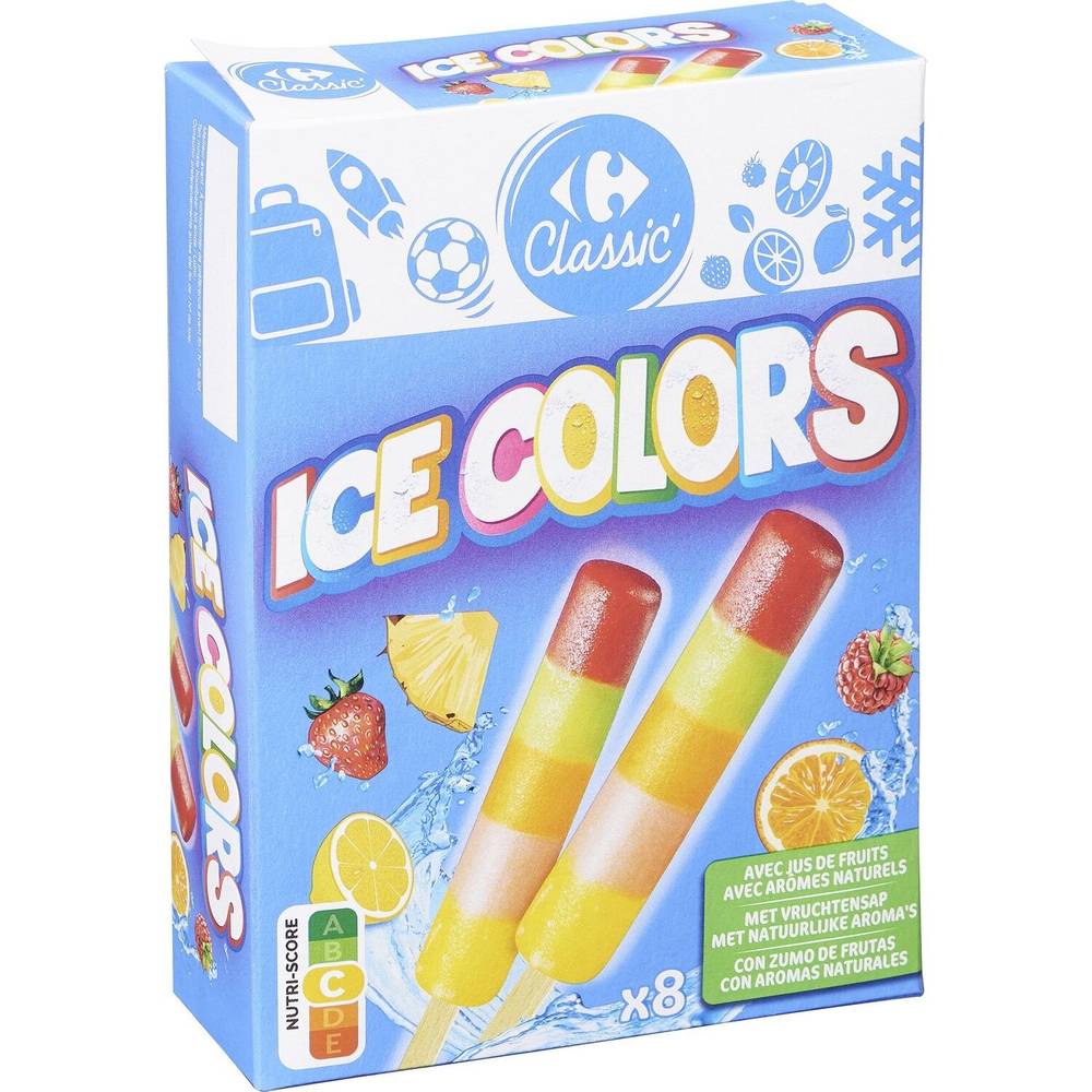 Carrefour Classic' - Glace à l'eau ice colors (320g)