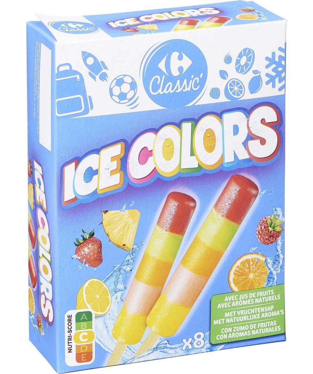 Carrefour Classic' - Glace à l'eau ice colors (320g)
