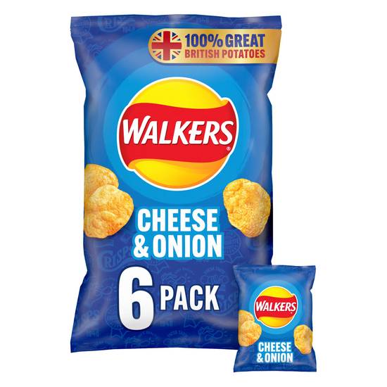 SAVE £0.80 Walkers Cheese & Onion Multipack Crisps 6x25g