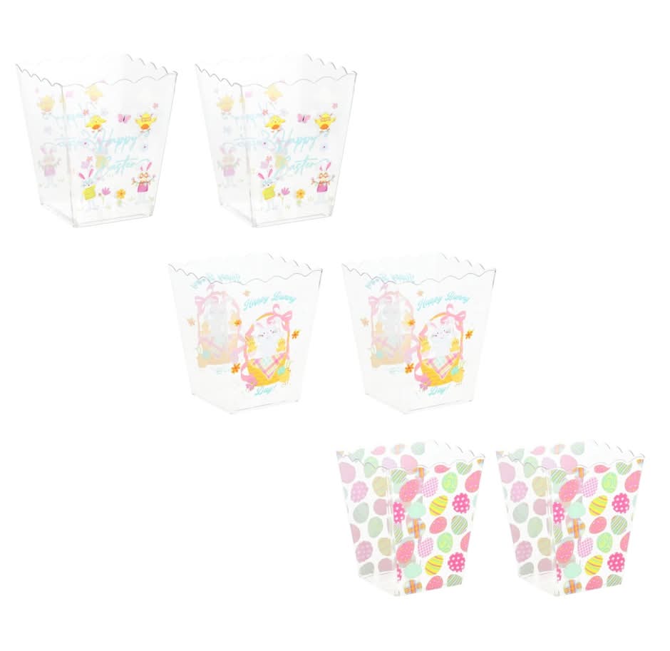 Scalloped Plastic Easter-Themed Container, Assorted Colors, 2-ct.