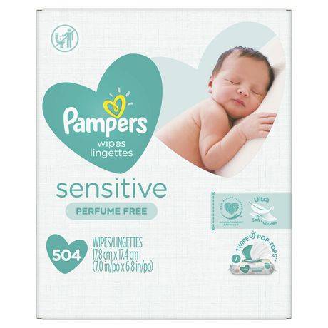 Pampers Sensitive Baby Wipes, 17.8cm x 17.4cm (504 ct)