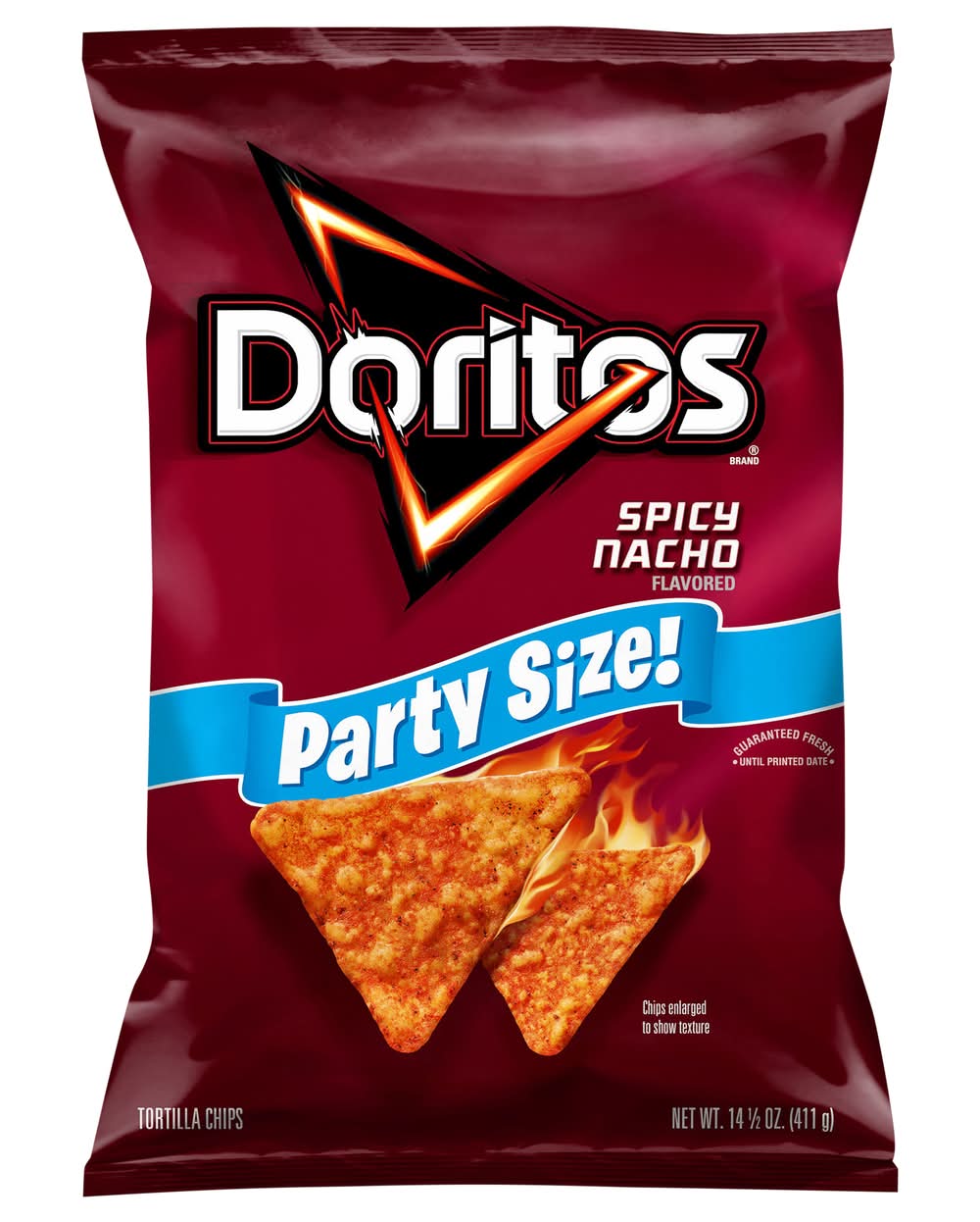 Doritos Party Size Flavored Tortilla Chips, Spicy Nacho (14.5 oz)