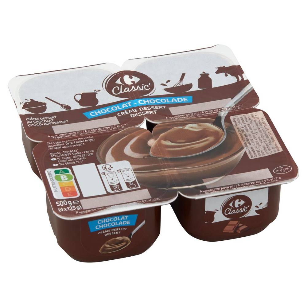 Carrefour Classic'' Chocolat Crème Dessert 4 x 125 g