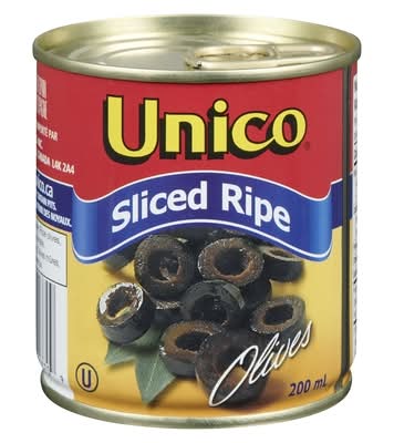 Unico olives noires mûres et tranchées - ripe sliced black olives