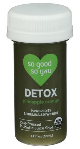 So Good So You Organic Pineapple Orange Detox Probiotic Juice Shot