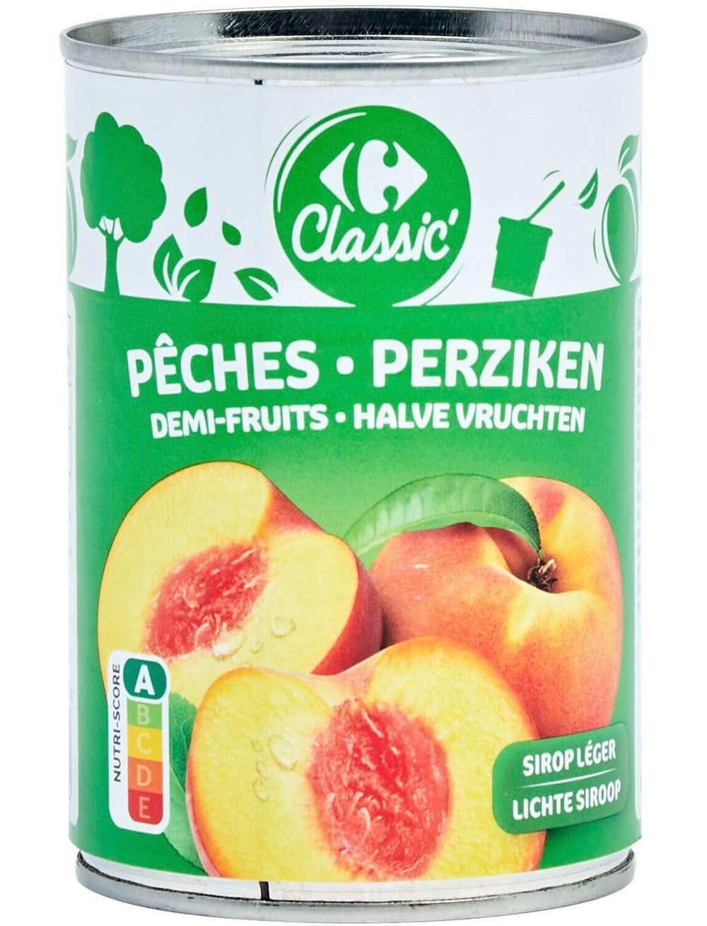 Carrefour Classic' - Fruits au sirop pêche demi-fruits (235g)