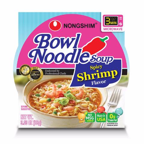 NongShim Bowl Noodle Soup, Spicy Shrimp 3.03oz