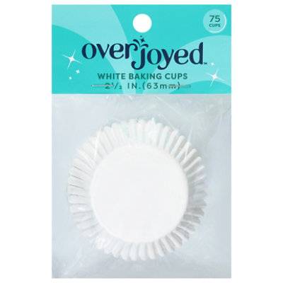 Overjoyed Baking Cups White - 75 Count