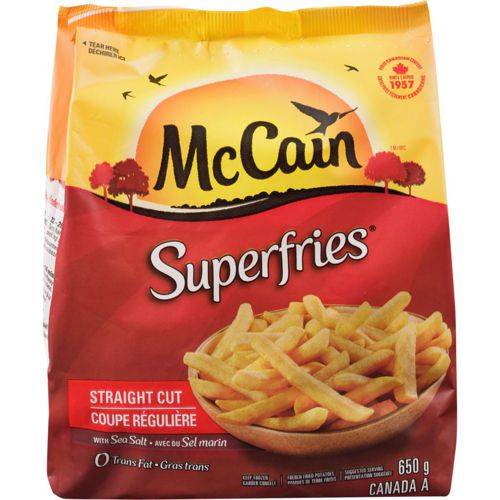 Mccain frites superfries régulières (650 g) - superfries straight cut (650 g)
