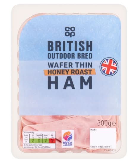 Co-op Honey Roast, British Outdoor Bred Wafer Thin Ham (300g)