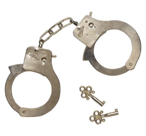 Party City Metal Handcuffs, Silver