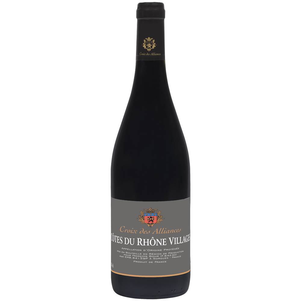 Croix des Alliances - Vin rouge côtes du Rhône villages AOC (750 ml)