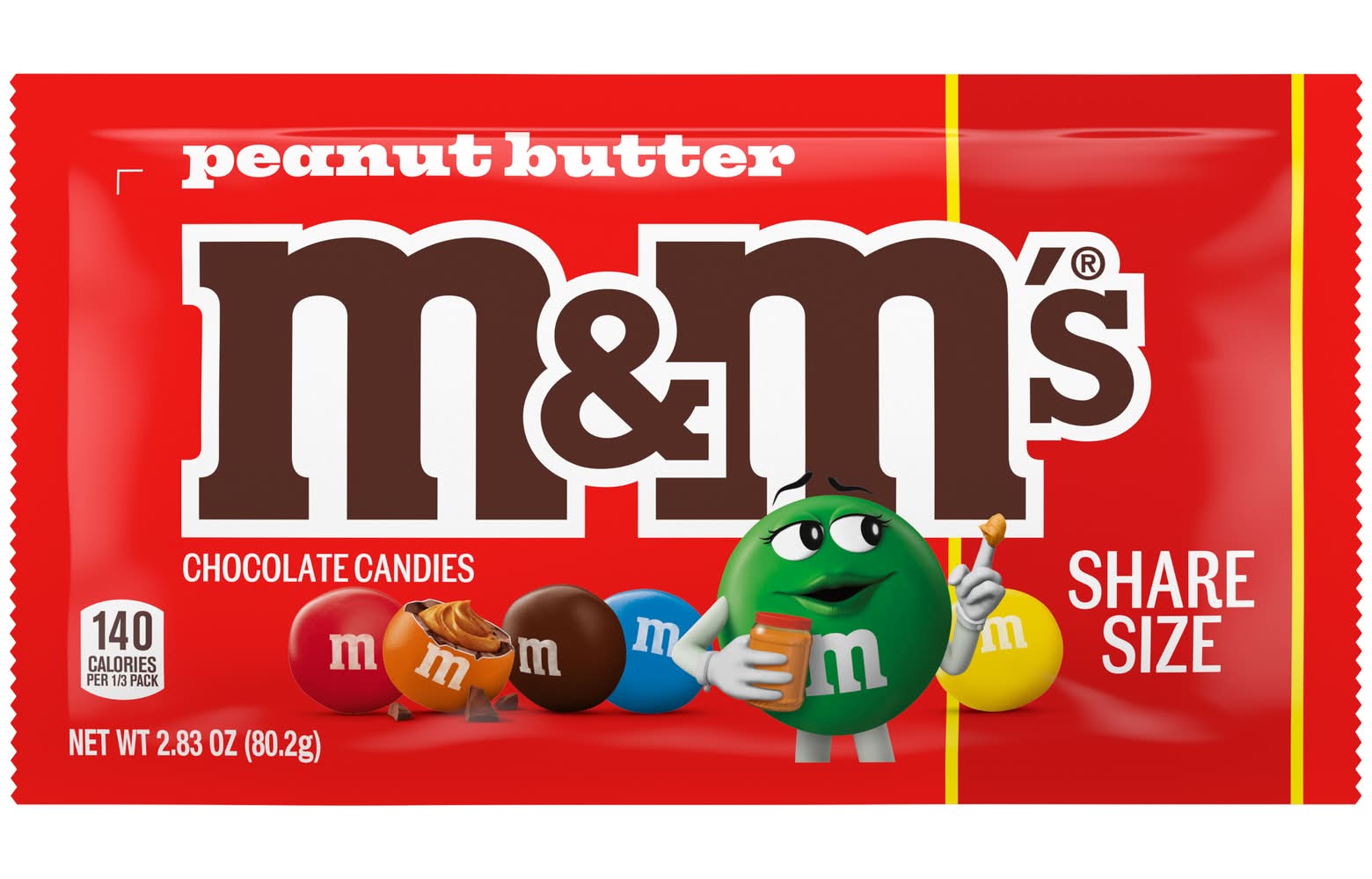 M&M's Share Size Chocolate Candies, Peanut Butter (2.83 oz)