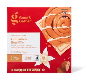 Good & Gather Single Serve Light Roast Coffee, Cinnamon Bun (16 x 0.35 oz)