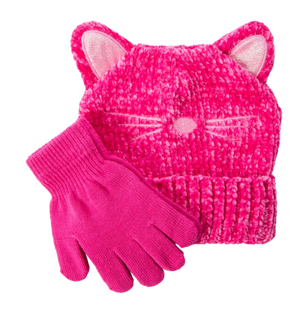 Kids Critter Beanie Set 2-Piece Cat