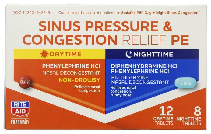 Rite Aid Pharmacy Sinus Congestion Day Night Tablets
