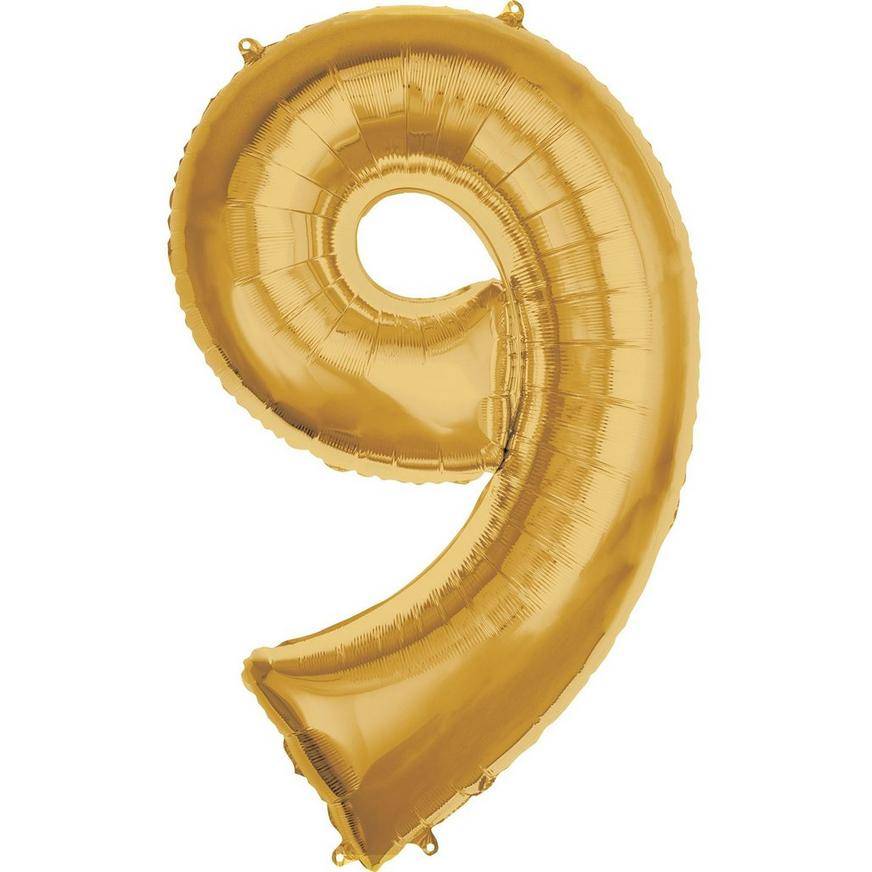 Uninflated 50in Gold Number Balloon (9)