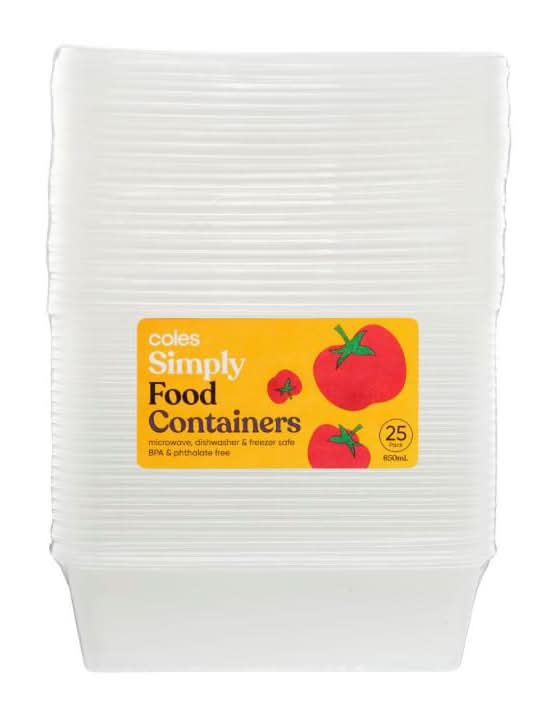 Coles Food Containers (25 pack)