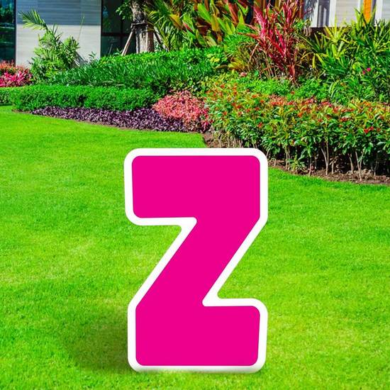 Pink Letter (Z) Corrugated Plastic Yard Sign, 24in