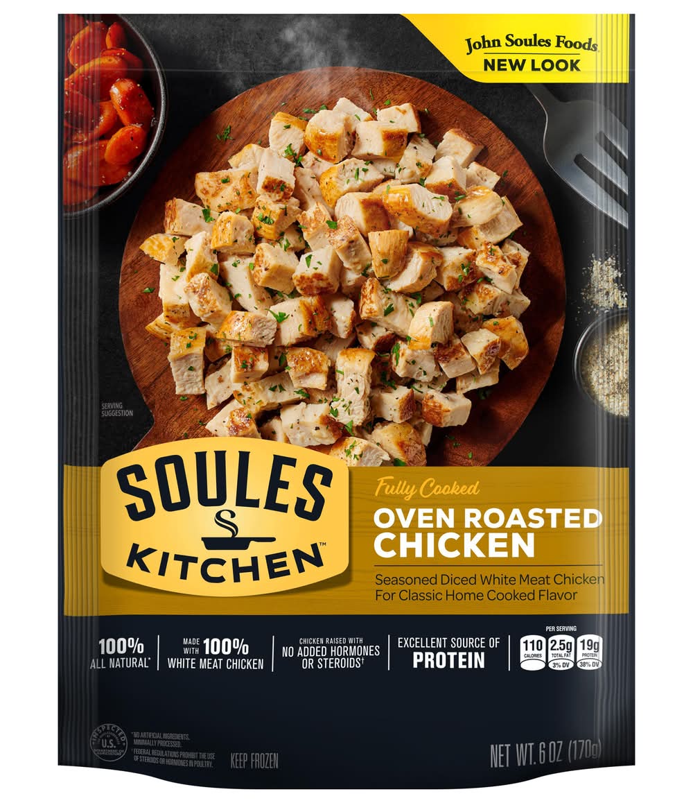 John Soules Foods Oven Roasted Seasoned Diced White Meat Chicken (6 oz)