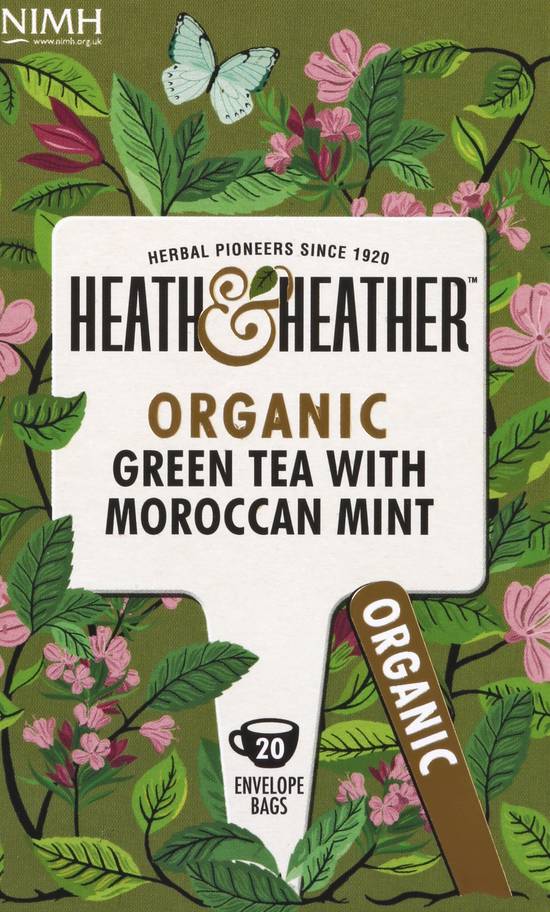 Heath & Heather Organic Green Tea With Moroccan Mint (20 bags)
