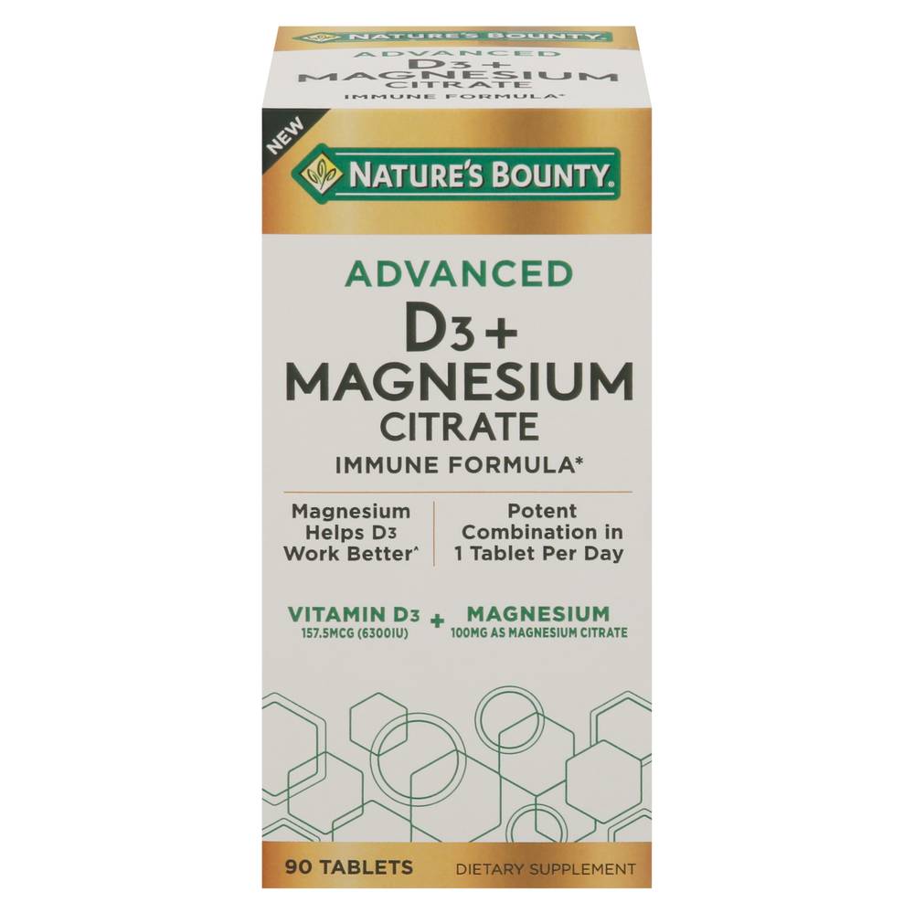 Nature's Bounty Advanced Vitamin D3 + Magnesium Citrate Tablets (4.97 oz)