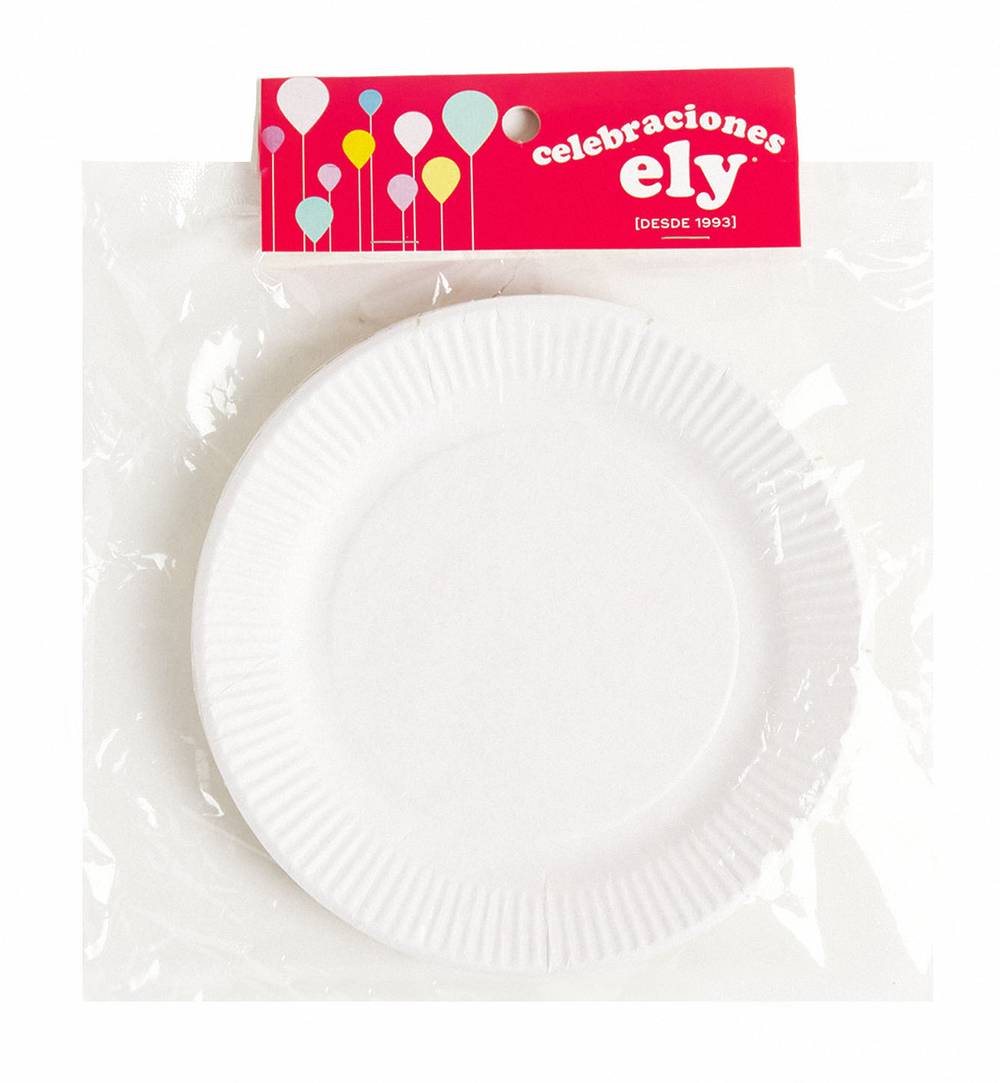 Celebraciones Ely · Plato mediano cartón (12 un)